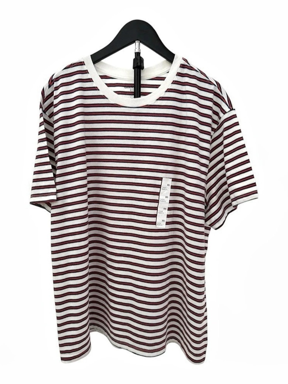 Goodfellow & Co The Every Wear Tee Striped Short Sleeve T-Shirt White & Red blue